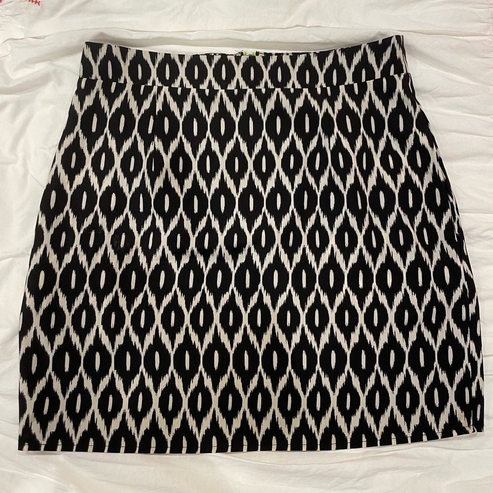 Ikat Skirt with Lime Green Zipper Accent
